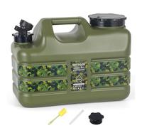 ASIEIT 11L Portable Water Container with Tap for Camping & Emergency, BPA Free, Leak-Proof Water Storage, Drink Water Carrier/Tank, Military Green Outdoor Water Containers for RV, Van, Hiking