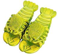 Asifn Lobster Slippers Summer Funny Animal Flip Flops Kids Cute Beach Shoes Women Soft Creative Shower Sandals Men Casual Waterproof Slides（Green,3/3.5 UK