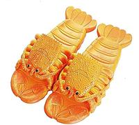 Asifn Lobster Slippers Summer Funny Animal Flip Flops Kids Cute Beach Shoes Women Soft Creative Shower Sandals Men Casual Waterproof Slides（Orange,7/7.5 UK