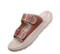 Asifn Men's Adjustable Orthotic Sandals Comfort Casual Summer Buckle Sport Lightweight Waterproof Handmade Slippers Brown 10 UK