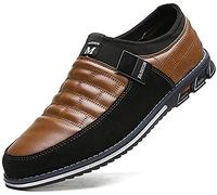Asifn Mens Driving Moccasin Ankle Leather Classic Boat Loafer Male Outdoor Lightweight Casual Slip-On Business Office Shoes（Brown,12.5 UK