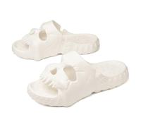 Asifn Skull Slides Shower Slippers for Women Men House Sandals EVA Thick Soft Open Toe on Indoor Outdoor Beach Pool Sandals（White,8/8.5 UK