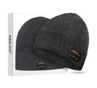 ASIILOVI Bluetooth Beanie, Double-Layer Wool Lining Bluetooth Hat Beanie for Men/Women/Teens/Family, 20hrs Playing, Gift Packaging for Christmas Stocking Stuffers Thanksgiving (001-Charcoal)
