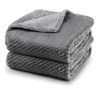 ASIJIA 2PCS Dog Blanket Cat Blanket, 70 x 100 cm Thick Washable Soft and Warm Pet Blankets for Small and Medium Dogs & Cats (Grey)