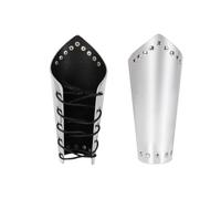 ASIJUNTYECHO Silver Arm Bracer 2Pcs Medieval Iron Knight Armor, Knight Costume Viking & Renaissance Accessories, Medieval Accessories for Women Gauntlet Arm Cuff for Viking Cosplay Festival