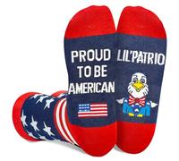 Asikkon American Flag Socks for Boys Girls 8-12 Years Kids 4th of July Socks Patriotic Red White Blue USA Design , 4th of July Socksfor Kids, 8-12.5