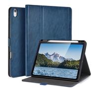 AsileCuir Case for iPad Air 11 Inch M3 2025/ M2 2024,iPad Air 5th/4th Generation Cover 10.9'' with Pencil Holder Pocket,Vegan Leather,Multi Angles Stand,Magnetic Closure,Auto Sleep/Wake,Dark Blue