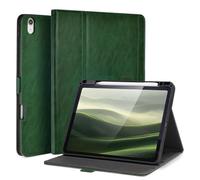 AsileCuir Handmade Case for iPad A16 11th Gen 11 Inch 2025 / iPad 10th Generation 10.9'' with Pencil Holder Pocket,Multi Angles Stand,Magnetic Closure,Vegan Leather Cover,Auto Sleep/Wake,Green