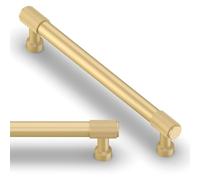 Asimerdeco 10 Pack Brushed Gold Knurled Cabinet Pulls 6.3 Inch(160mm) Kitchen Cabinet Handles Cabinet Hardware Drawer Pulls