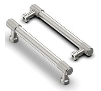 Asimerdeco 10 Pack Brushed Satin Nickel Knurled Cabinet Pulls 5 Inch(128mm) Kitchen Cabinet Handles Cabinet Hardware Drawer Pulls