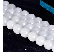 Asingeloo 10mm 38PCS Natural Blue Luminous Gemstone Round Loose Beads Crystal Energy Stone Beads Healing Power for Jewelry Making 15" inch/Strand
