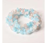 Asingeloo 5-8mm 34 inches Natural Crystal Jade Stone Beads for Jewelry Making Tumbled Drilled Irregular Gravel Gemstones Chips Stone Beads by Strand (Pink&Blue Jade)