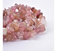 Asingeloo 5-8mm 34 inches Natural Crystal Strawberry Quartz Stone Beads for Jewelry Making Tumbled Drilled Irregular Gravel Gemstones Chips Stone Beads by Strand