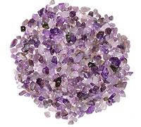 Asingeloo 5-8mm Natural Amethyst Tumbled Chip Stone Beads Bulk Irregular Shaped Drilled Loose Gemstones Beads with Box for DIY Jewelry Making