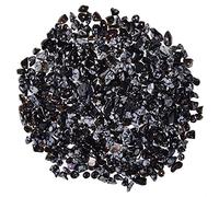 Asingeloo 5-8mm Natural Black Snowflake Tumbled Chip Stone Beads Bulk Irregular Shaped Drilled Loose Gemstones Beads with Box for DIY Jewelry Making