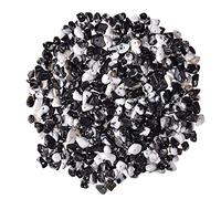 Asingeloo 5-8mm Natural Black White Zebra Jasper Tumbled Chip Stone Beads Bulk Irregular Shaped Drilled Loose Gemstones Beads with Box for DIY Jewelry Making