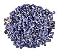 Asingeloo 5-8mm Natural Blue Sodalite Tumbled Chip Stone Beads Bulk Irregular Shaped Drilled Loose Gemstones Beads with Box for DIY Jewelry Making