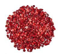 Asingeloo 5-8mm Natural Red Coral Tumbled Chip Stone Beads Bulk Irregular Shaped Drilled Loose Gemstones Beads with Box for DIY Jewelry Making