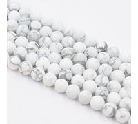 Asingeloo AAA White Turquoise Natural Stone Gemstone Loose Round Beads 15.7 Inch 10mm Crystal Energy Stone Healing Power for Jewelry Making-Imported