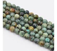 Asingeloo Gorgeous Natural Africa Turquoise Gemstone Smooth Round Loose Beads 10mm for DIY Jewelry Making