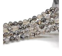 Asingeloo Natural Stone Beads Crystal Energy Stone Healing Power for Jewelry Making DIY Handmade Crafts (6mm, Black Dragon Vein Agate)
