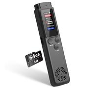 64GB Digital Voice Recorder Voice Activated Recorder for Lectures Meetings, Audio Recorder with Playback, Password, Variable Speed, Tape Recorder USB Charge, MP3