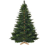 Asinse 6ft Artificial Christmas Tree with 1200 PE+PVC Tips, Full Realistic Spruce Pine Xmas Tree with Metal Hinges & Foldable Wooden Base for Home Office Party, Quick Setup, Green