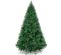 Asinse 7ft/210cm Classic Green Artificial Christmas Tree with 950 Branch Tips, Xmas tree with Realistic Natural Branches and Solid Metal Stand, Holiday Home Decor