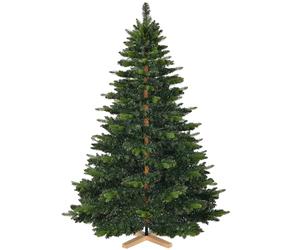 Asinse 7ft Artificial Christmas Tree with 1520 PE+PVC Tips, Full Realistic Spruce Pine Xmas Tree with Metal Hinges & Foldable Wooden Base for Home Office Party, Quick Setup, Green