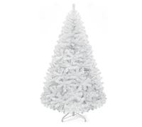 Asinse 8ft/240cm Classic White Artificial Christmas Tree with 1180 Branch Tips, Xmas tree with Realistic Natural Branches and Solid Metal Stand, Holiday Home Decor