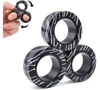 ASIOWELY Easter Basket Stuffers Magnetic Rings Fidget Toys Adults Teens Boys,3 PCS Fidget Spinners for ADHD Anxiety Stree Relief Fidget Rings,Birthdays Easter Gifts 3-6-8-12 + Year Old Kid Men Woman
