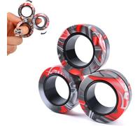 ASIOWELY Easter Basket Stuffers Magnetic Rings Fidget Toys Adults Teens Boys,3 PCS Fidget Spinners for ADHD Anxiety Stree Relief Fidget Rings,Birthdays Easter Gifts 3-6-8-12 + Year Old Kid Men Woman