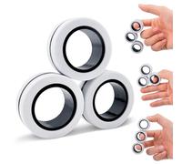 ASIOWELY Magnetic Rings Fidget Toy Set,3 PCS Fidget Toys Adults for Anxiety ADHD Ring Toys,Fidget Spinners for Kids Teen Stress Relief,Easter Basket Stuffers Toys Gifts for 8+ Year Old Boys Girls