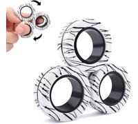 ASIOWELY Magnetic Rings Fidget Toy Set,3 PCS Fidget Toys Adults for Anxiety ADHD Ring Toys,Fidget Spinners for Kids Teen Stress Relief,Easter Basket Stuffers Toys Gifts for 8+ Year Old Boys Girls