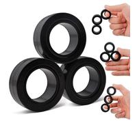ASIOWELY Magnetic Rings Fidget Toys Adults,3 PCS Fidget Spinners for ADHD Anxiety Stree Relief,Fidget Rings Magnet Finger Set,Birthdays Gifts Toys for 3-6-8 12 + Year Old Boys Girl Kid Teen Men Woman