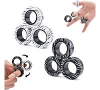 ASIOWELY Magnetic Rings Fidget Toys Adults,6 PCS Fidget Spinners for ADHD Anxiety Stree Relief,Fidget Rings Magnet Finger Set,Birthdays Gifts Toys for 3-6-8 12 + Year Old Boys Girl Kid Teen Men Woman