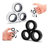 ASIOWELY Magnetic Rings Fidget Toys Adults,6 PCS Fidget Spinners for ADHD Anxiety Stree Relief,Fidget Rings Magnet Finger Set,Birthdays Gifts Toys for 3-6-8 12 + Year Old Boys Girl Kid Teen Men Woman
