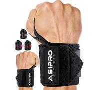 ASIPRO Wrist Straps Weightlifting for Men and Women Wrist Wraps Weightlifting for Bodybuilding & Strength Training Wrist Brace Gym Weight Lifting Straps Wrist Support Gym (Black)
