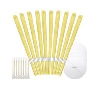 ASIRYVA 10 Pcs Natural Beeswax Hopi Ear Candles, Ear Candles for Wax Removal with 5 Protective Discs & 10 Cotton Swabs (Yellow)
