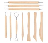 ASIRYVA 10 PCS Polymer Clay Tools, Wooden Clay Sculpting Tools Clay Modelling Tools Pottery Tools Kit for DIY Art Crafts
