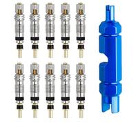 ASIRYVA 10pcs Presta Valve Cores, Tubeless Valves & Remover Tool Kit for Universal Road Bike Car Includes Valve Wrench