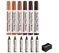 ASIRYVA 13 Pcs Furniture Repair Stain Pen Kit, Wood Markers & Wax Sticks for Damage Restoration, Stain, Touch-Ups, Cover-Ups, Molding Repair & Wood Scratch Repair
