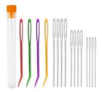 ASIRYVA 16 Pcs Large Eye Blunt Needles, Darning Needles for Wool, Crochet Needles, Tapestry Needle Yarn Needle, Wool Needles for Sewing Up Knitting for Crochet DIY Crafts (Random Colors)