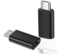 ASIRYVA 2 Pack USB C to Micro USB Adapter - Female to Male Connector Compatible With Galaxy S7/S7 Edge, Nexus 5/6 and Micro USB Devices - Black