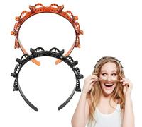 ASIRYVA 2 Pcs Clip Headbands,Multi-Layer Teeth Comb Hair Hoop Headband With Clips Attached,Non-Slip Double Bangs Hairstyle Hairpin Multi-Layer Hollow Woven Headbands for Women Girls(Black, Brown)