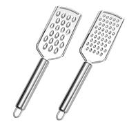 ASIRYVA 2PCS Hand Grater, Cheese Grater Handheld with Handle Stainless Steel Blade for Cheese, Chocolate, Ginger, Coconut, and More