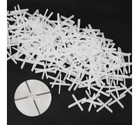 ASIRYVA 300 Pcs Tile Spacers 2mm, PE Material, Adjustable Tile Gaps for Tile Fixing Mat Road Mat Garden Slab Tile Leveling (White)