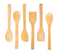 ASIRYVA 6 Pcs Bamboo Wooden Utensils, Resistant & Stylish Wooden Cooking Utensils for Everyday Cooking