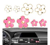 ASIRYVA 8 PCS Daisy Flower Air Vent Clip, Air Fresheners with Perfume Tablets,Pink Stylish Car Interior Decor, Cute Car Accessories for Girls Women