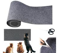 Asisumption Cat Scratching Mat, 23.6in*3.28ft Cat Scratching Mat, Cat Scratching Mat Self-Adhesive, Can Be Cropped, for Cat Trees, Furniture,Scratching Posts,Couch Protection (Gray, 15.7in*3.28ft)